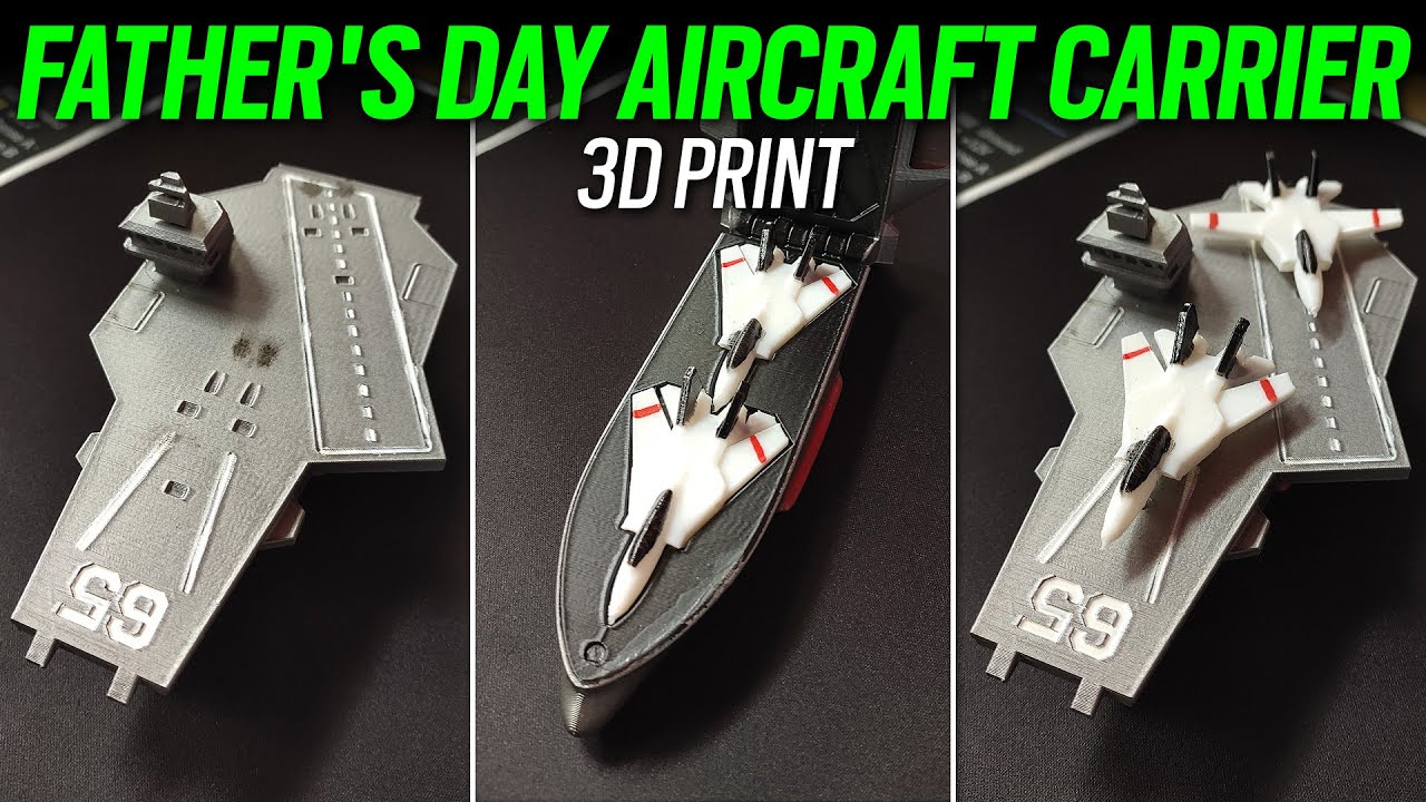 Father's Day Aircraft Carrier 3D Print - Entersurprise - 3D Printed - Gift Present Project