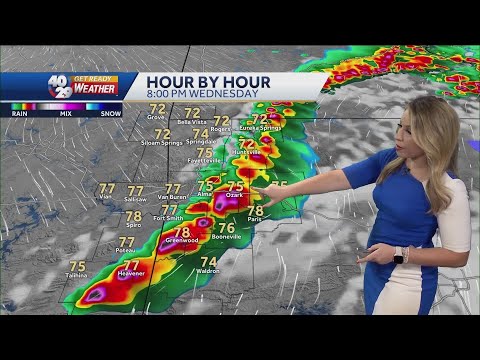 Arkansas: Update timeline for Wednesday's storms