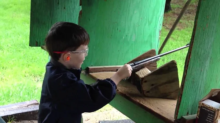 Steven shooting his Davey Crickett bolt-action rifle
