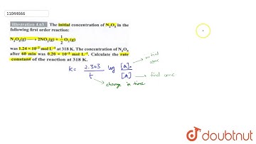 The initial concentration of `N_(2)O_(5)` in the following first order reaction:  `N_(2)O_(5)(g)