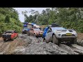 Mitsubishi Triton Toyota Land Cruiser and Toyota Hilux In Mud Route - La Ruta Off Road Mas Extrema