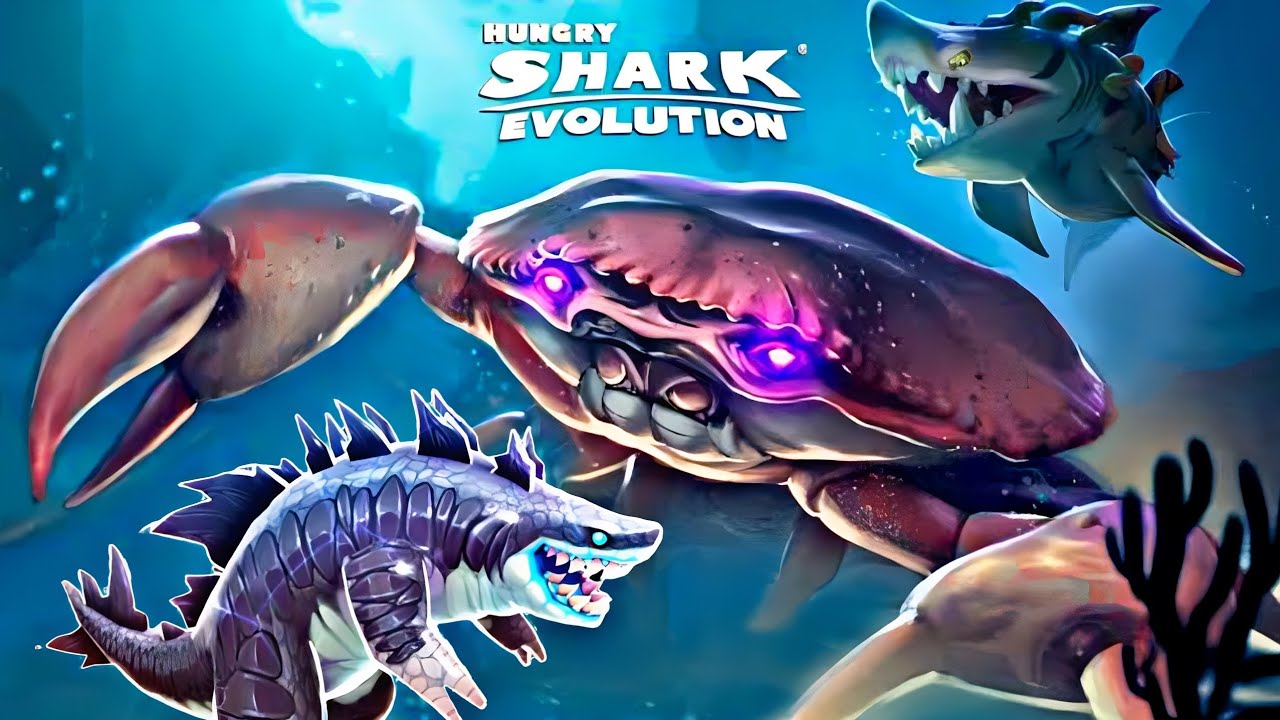 Sharkjira Vs Giant Crab Boss Hungry Shark Evolution All Sharks