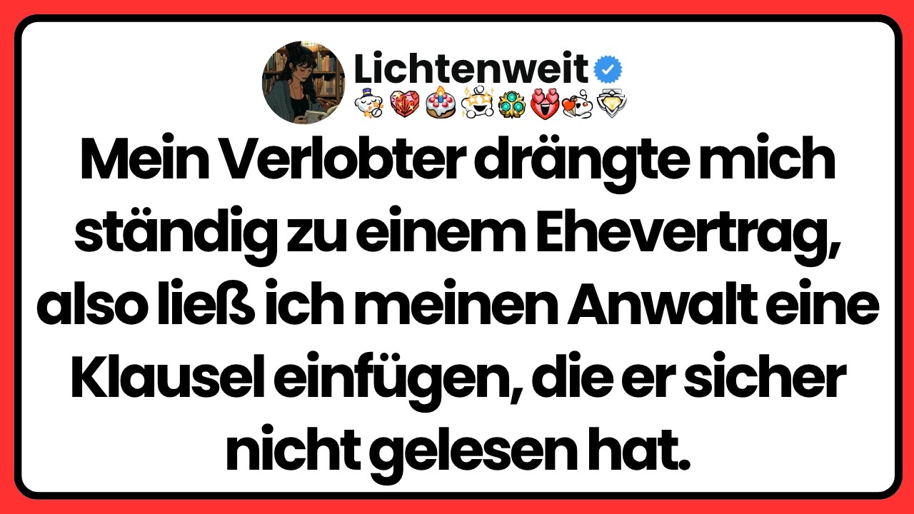 Ich saß am Küchentisch, als Julian mir die siebenundvierzig Seiten auf den Tisch legte und sagte: „Das ist nur eine Formalität.“ Wir waren seit drei Jahren zusammen. Er war Architekt, ich hatte...