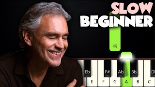 Video thumbnail of "Time To Say Goodbye - Andrea Bocelli | SLOW BEGINNER PIANO TUTORIAL + SHEET MUSIC by Betacustic"