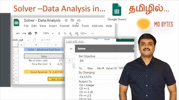 Using Solver in Google Sheets in தமிழ் (Tamil) - (with exercise file)