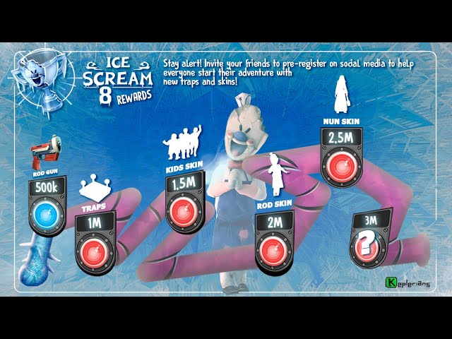 Keplerians on X: 🚨 #IceScream8 NEWS FLASH 🚨 Remember the rewards we're  going to give y'all depending on how many pre-registrations we get when the  game releases? Well next week stay tuned