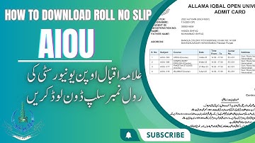 How to Download AIOU Continue Students Roll No Slip PDF From CMS Portal