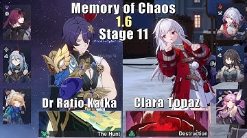 MoC 11 | E0 Dr Ratio E0S1 Kafka & E0 Clara E0 Topaz | 1.6 3 Stars | Honkai: Star Rail
