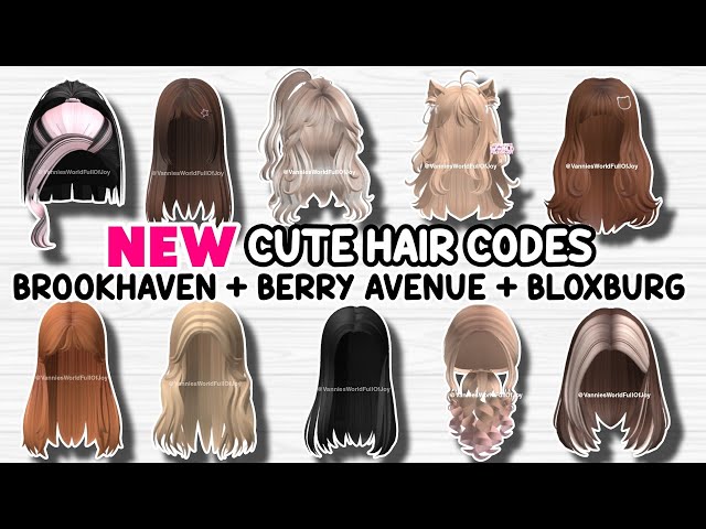 NEW* 10 CUTE HAIR ID CODES FOR BROOKHAVEN 🏡RP, BERRY AVENUE AND