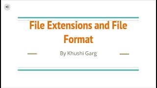 File Extensions and File Format- Computer Video 7