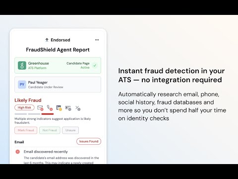 Endorsed - Candidate Fraud Detection for ATS & LinkedIn video preview 2
