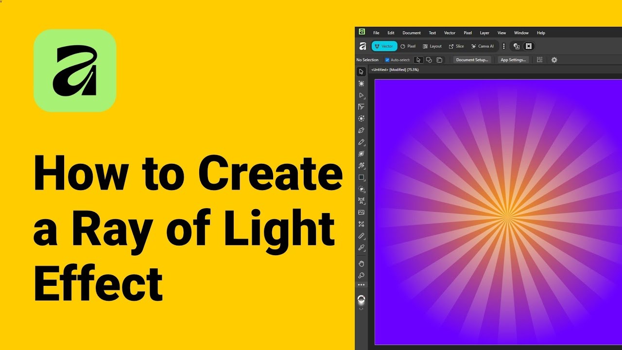 Machine Ray Effect How to Create a Ray of Light (Light Ray) Effect in Affinity - YouTube