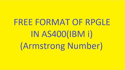 Armstrong Number | Finding the Armstrong Number | RPGLE Free Form in AS400 (IBM i) | VCP Technology