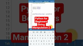 Python for Beginners| String Manipulation 2