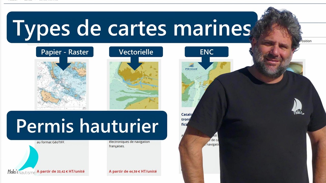 ⁣PERMIS HAUTURIER : Types de cartes marines