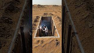 Building a Secret Underground Bunker in the Desert | Survival Project #shorts