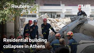 LIVE: Aftermath of residential building collapse in Athens