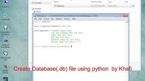 Create Database(.db) file using Python