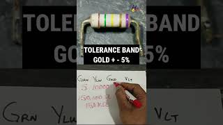 150K Ohm Resistor Color Code Explained | Brown Green Yellow Gold Violet | 5% 5PPM #shorts