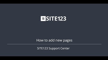SITE123 - How to add new page