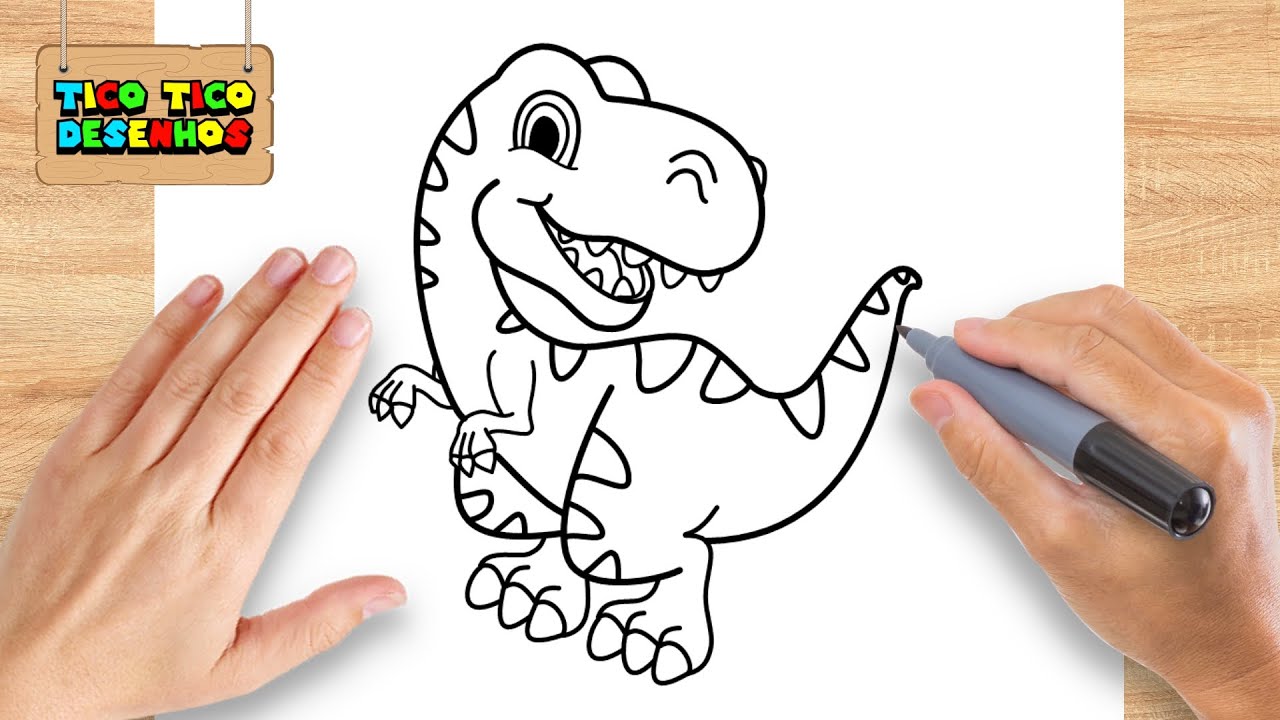 Como DESENHAR um DINOSSAURO T REX do JURASSIC PARK WORLD Cómo DIBUJAR un  DINOSAURIO JURASSIC PARK 