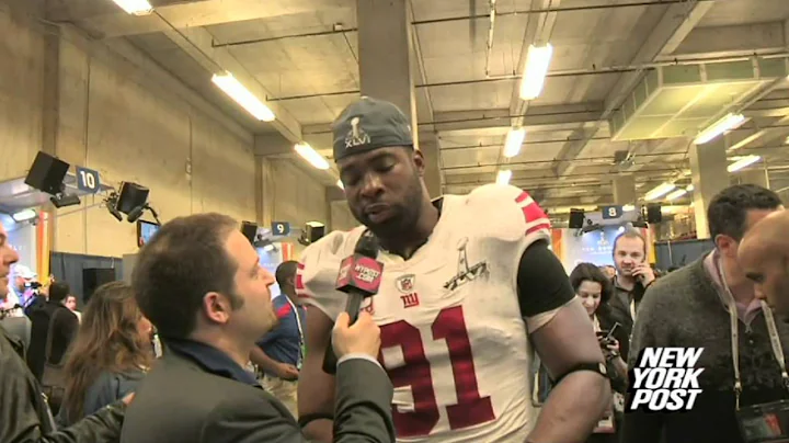 Giants' DE Justin Tuck with the Post - New York Post