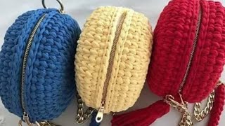 شنطه كروشيه بخيط الكليم مدوره/دائريه/Crochet bag circle