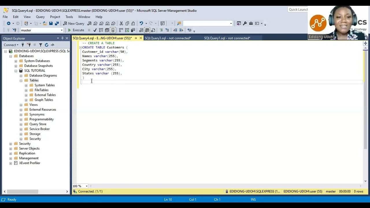 How to create a database in SQL Server and run Queries - YouTube