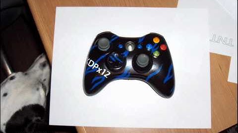 Custom Painted Xbox 360 Controller Blue Tiger Stripe Camo