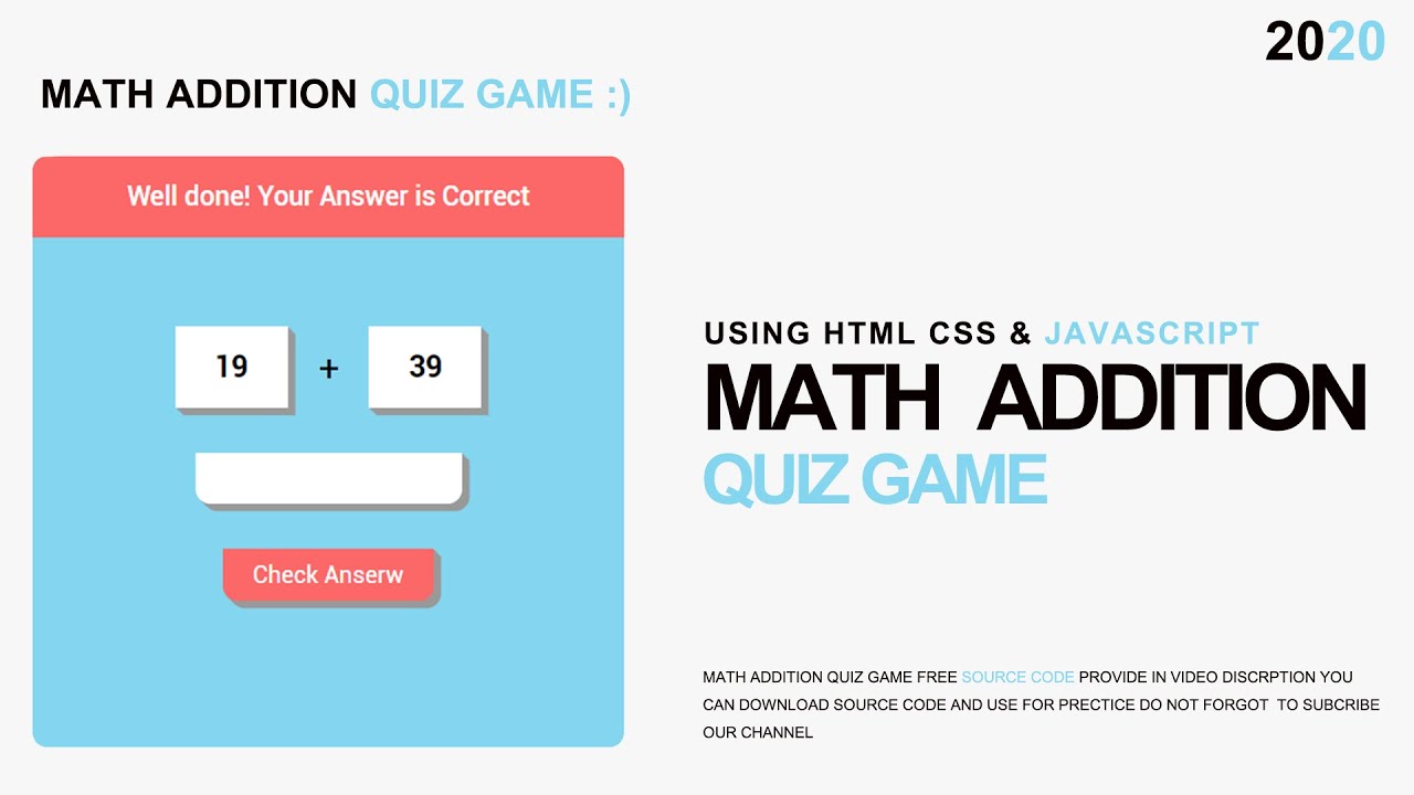 addition game in javascript assignment expert