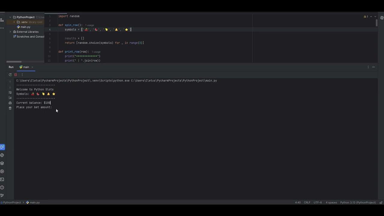 Python Slot Game - YouTube