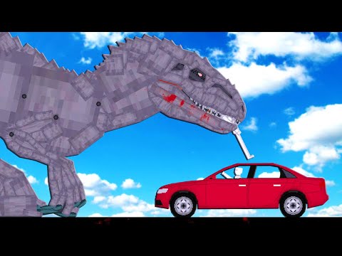 Massive Dinosaur EATS Ragdolls in People Playground Mods!