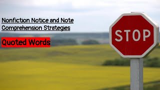 Nonfiction Notice and Note  Quoted Words