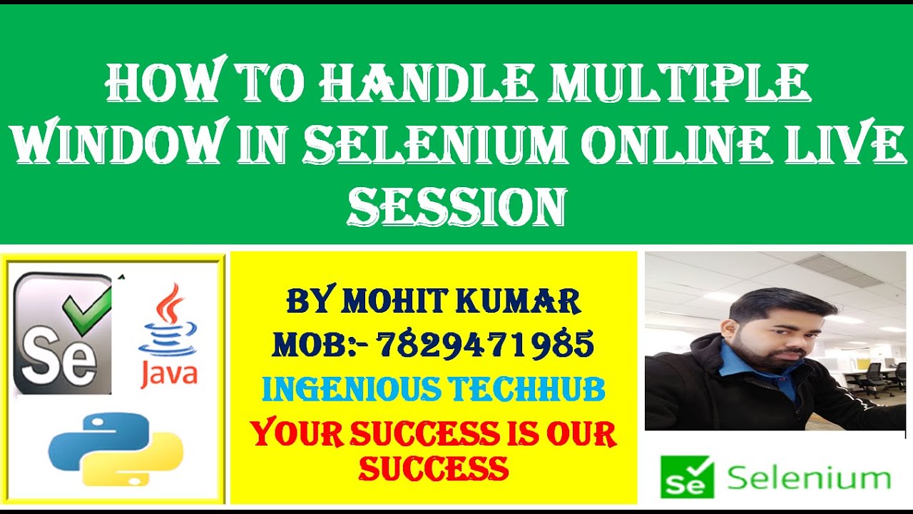 How to Handle Multiple Window In Selenium Online Live Session - YouTube
