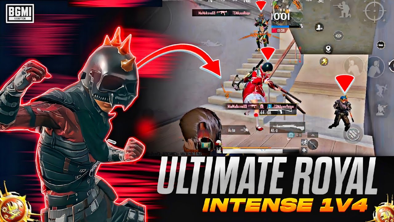 1v4 in Ultimate royal 😱⚡|| Android 5 finger player 🥷| #bgmi #pubgmobile