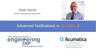 Advanced Notification in Acumatica 2021R1 #Acumatica #cloudERP