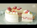 우유 크림 딸기 크레이프 케이크 만들기 : Milk Cream Strawberry Crepe Cake Recipe | Cooking tree