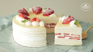 Milk Cream Strawberry Crepe Cake Recipe