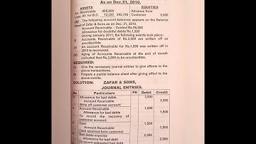B.Com(ADC) part 1 Acc solve paper 2011 (Private)Accounting solve answer (solve 10 years)