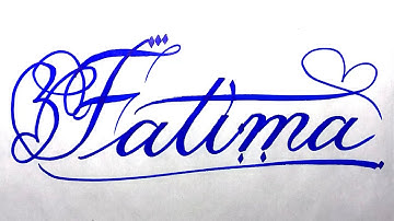 Fatima Name Signature Calligraphy Status | #moderncalligraphy #cursive #YearofYou #fatima @Fatima