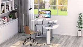  Rotating Corner Desk Modern Office Study Workstation 0978