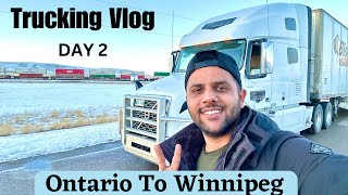 Truck Vlog Day 2 🇨🇦 || Ontario to Winnipeg 🚛 || Trucking Vlog