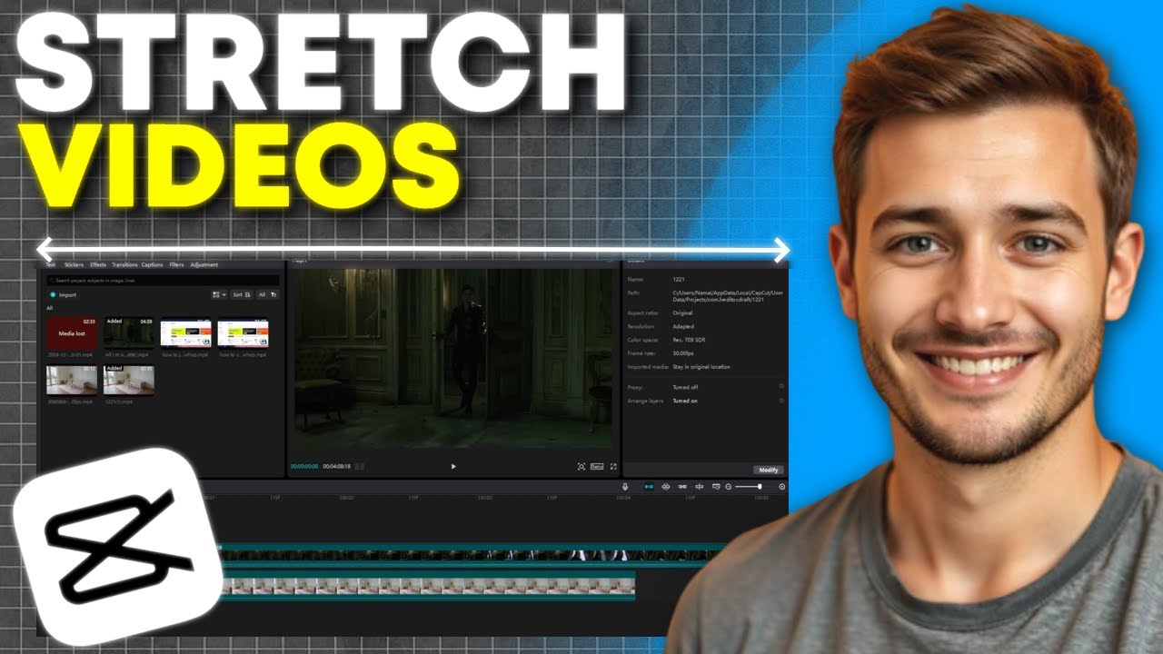 How To Stretch Images & Videos In CapCut (2025) - YouTube