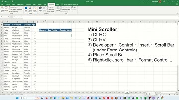 Mini Scroll Bar Widget - Excel Tips and Tricks