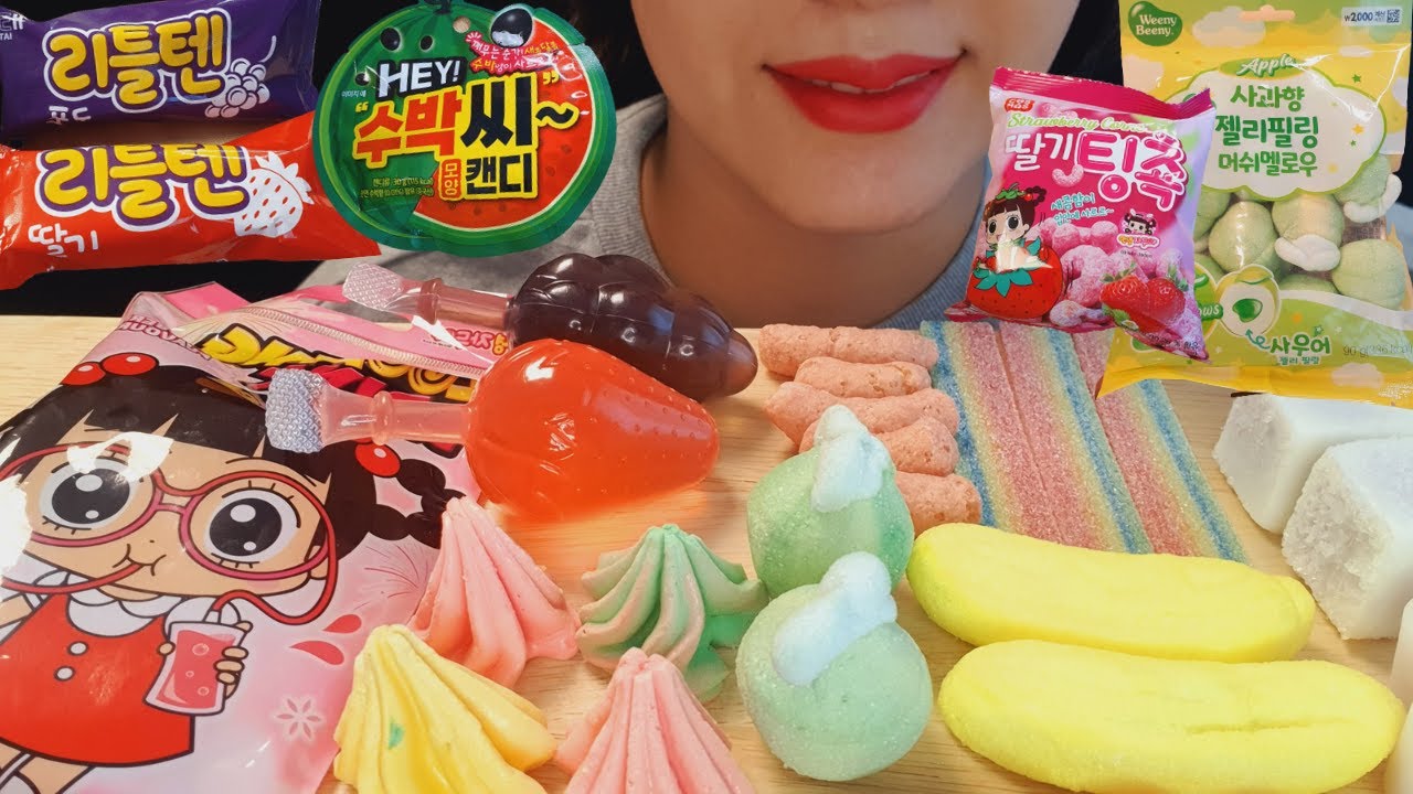 과일젤리 과일맛모음집 틱톡젤리 바나나마시멜로 사과마시멜로 머랭쿠키 자두야놀자 과일asmr Fruit Jelly Fruit