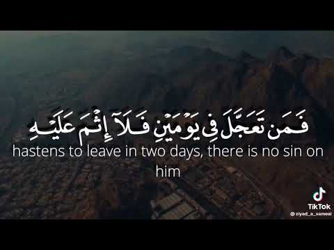 واذكروا الله في أيام معدودات فمن تعجل في يومين فلا إثم عليه ومن تأخر فلا إثم عليه قرآن حالات