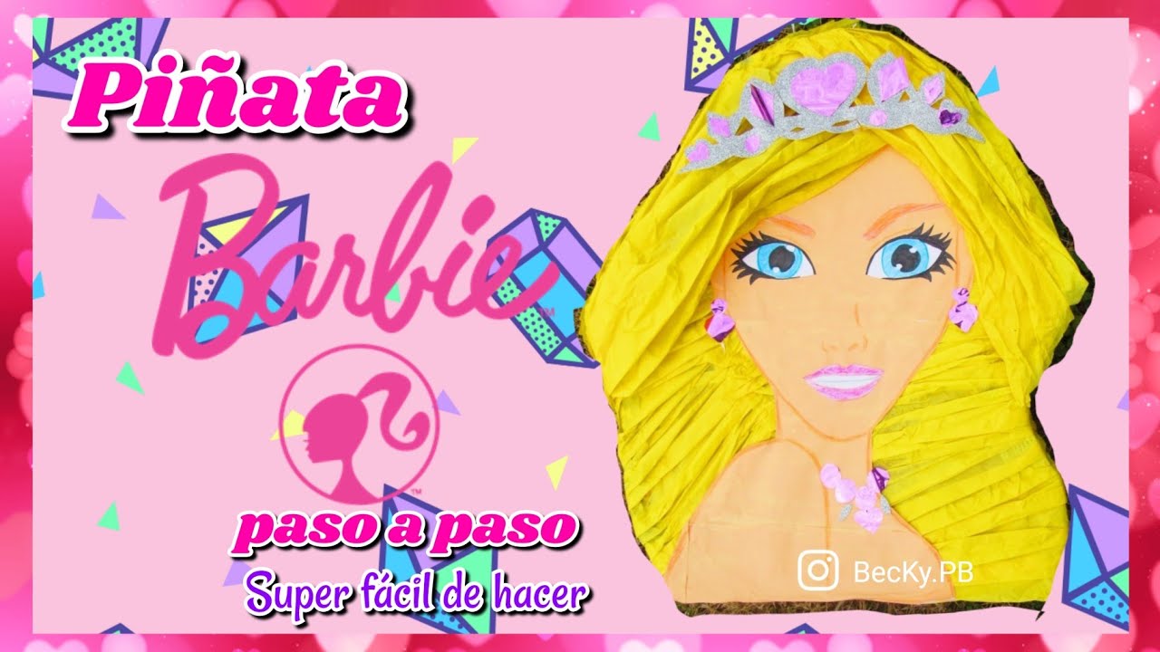 Nuevo modelo de piñata de Barbie! La verdad me gustan mucho estás  muñecas,una piñata sencilla pero hermosa para una bella cumpleañera! Que…