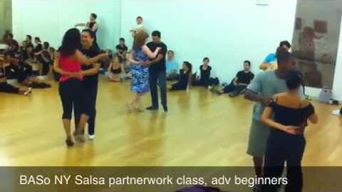 BAILASociety NY Salsa on2 partnerwork class, adv beginners