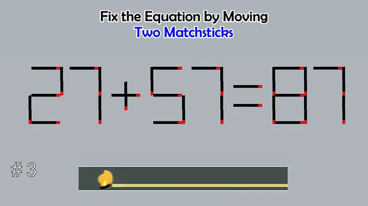 Matchstick Studio #  | Fix the math equation by moving one or two matchsticks |Logic puzzles