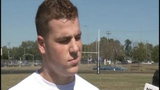Ryan Cinadr of Bishop Dwenger football previews game against North Side.